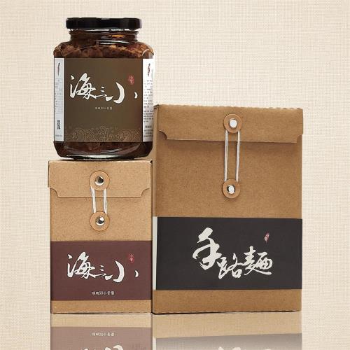 海三小頂級XO小管醬200克1瓶+手路麵文創盒1盒(6入/每入70g)