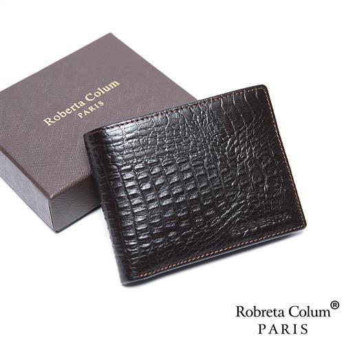 Roberta Colum - 經典鱷魚紋魅力真皮可拆7卡3照短夾-共2色