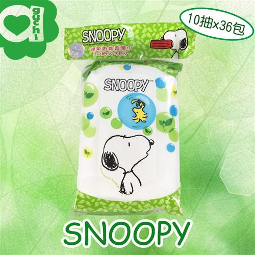 SNOOPY史努比 綠茶濕紙巾/柔濕巾(10抽x36包)