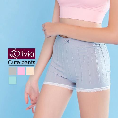【Olivia】可愛蕾絲滾邊四角內褲/安全褲
