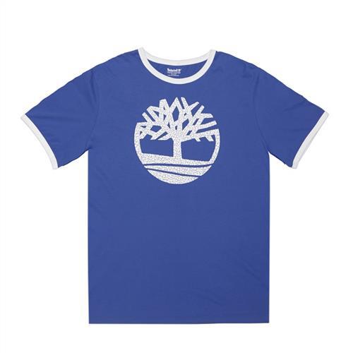 Timberland男女款星空藍短袖圓形大樹LOGOT恤A1LTOJ45