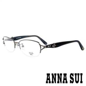 Anna Sui 日本安娜蘇香氛花園花樣蝴蝶金屬細框光學眼鏡(槍色/黑) - AS179E986
