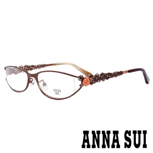 Anna Sui 日本安娜蘇香氛花園邊框立體雕花光學眼鏡(啞光棕) - AS174E125