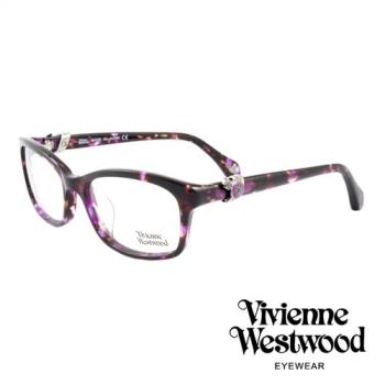 Vivienne Westwood 英國薇薇安魏斯伍德龐克立體土星環光學眼鏡 - 琥珀紫/銀 VW324E04