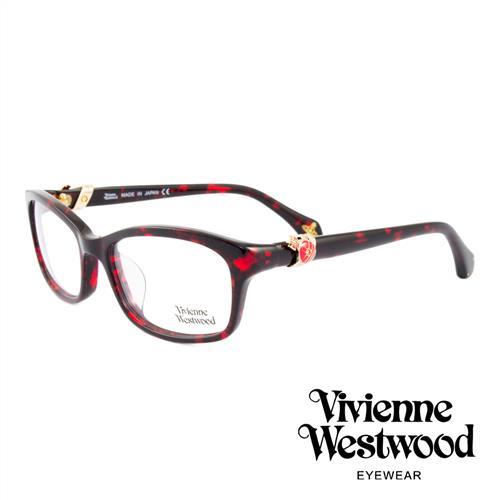 Vivienne Westwood 英國薇薇安魏斯伍德龐克立體土星環光學眼鏡 - 琥珀紅/金 VW324E03