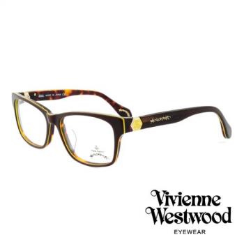 Vivienne Westwood 英國薇薇安魏斯伍德率真玳瑁設計系列光學眼鏡 - 棕/黃 AN299E02