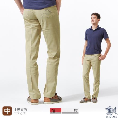 【NST Jeans】淺亞麻直紋 涼感纖維x彈性纖維 夏季薄款 休閒長褲(中腰) 390(5610)