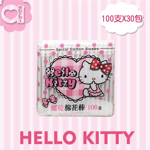 Hello Kitty 凱蒂貓螺旋棉花棒超值補充包 100 支 x 30 包