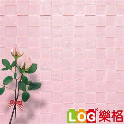 LOG樂格 3D立體 馬賽克防撞美飾牆貼 -粉紅馬賽克 X5入(防撞壁貼/防撞墊)