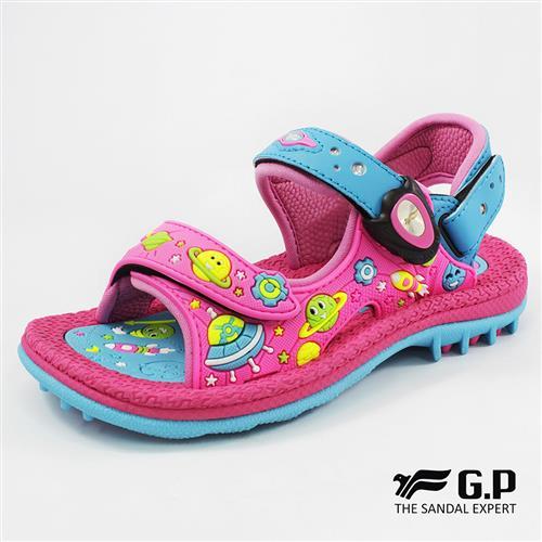 G.P 可愛童趣兒童兩用涼鞋G8680B-亮粉色(SIZE:26-30 共三色)