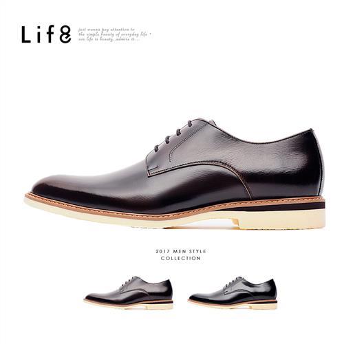 Life8-Formal 輕量 牛皮 銀纖維抗菌紳士德比皮鞋-09835
