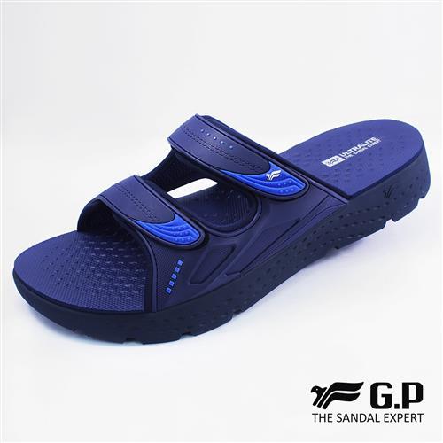 G.P 男款輕羽量舒適雙帶拖鞋G8591M-藍色(SIZE:40-44 共三色)