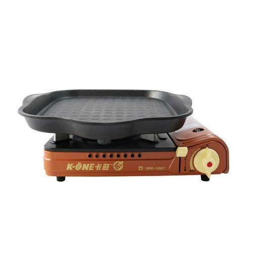 卡旺K1-A001D雙安全卡式爐+韓國HANARO火烤兩用方形烤盤