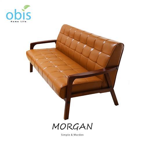 【obis】沙發/皮質沙發/三人沙發 MORGAN 現代風造型三人皮沙發