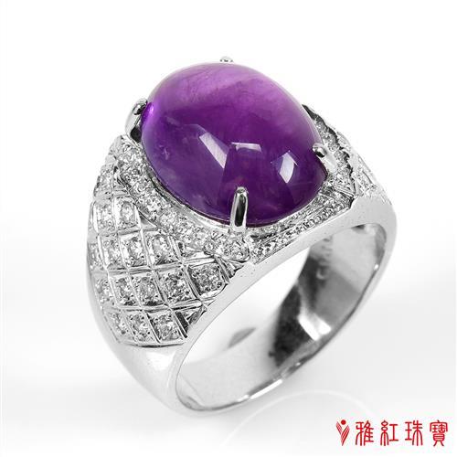 【寶石方塊】天然紫水晶戒指-千金貴體-925銀飾