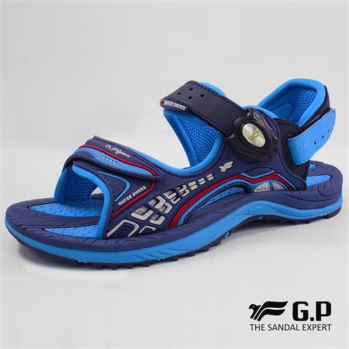 G.P 兒童輕量緩震磁扣兩用涼拖鞋G8675B-寶藍色(SIZE:31-35 共三色)