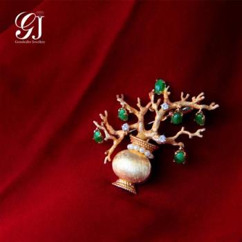 晉佳珠寶 Gemdealler Jewellery 時尚與文化之美 天然翡翠搖錢樹 胸針