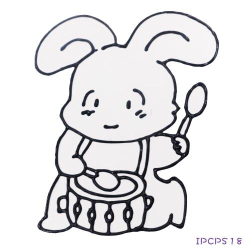 【愛玩色創意館】 MIT兒童無毒彩繪玻璃貼- 小張圖卡 - 兔子 ipcpS18 -台灣製