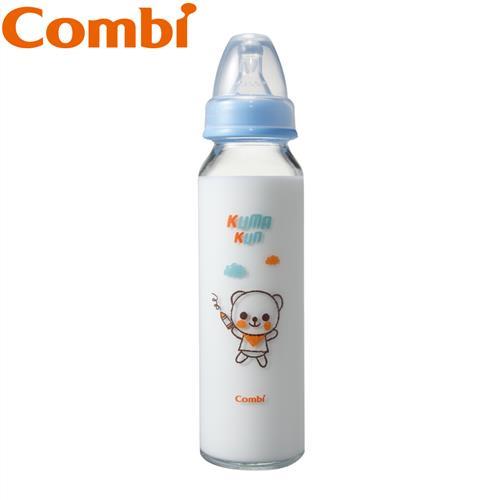 日本Combi Kuma Kun標準口耐熱玻璃哺乳瓶240ml