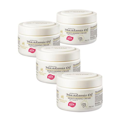 澳洲GM 夏威夷果油滋養嫩膚霜含維他命E(250g) 4入組 即期品-2027年1月到期