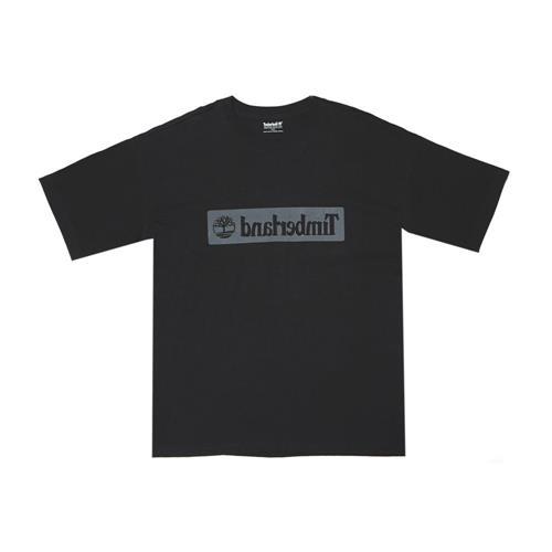 Timberland男女款黑色Timberland LOGO圖案 T 恤A1NA9001