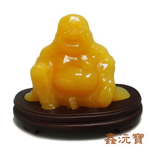 【鑫沅寶】笑口招財黃玉彌勒佛擺件(最佳開運首選)