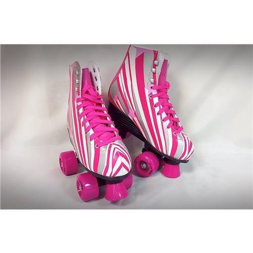 英萊斯克  流行復古系列 四輪溜冰鞋 (粉紅條紋)