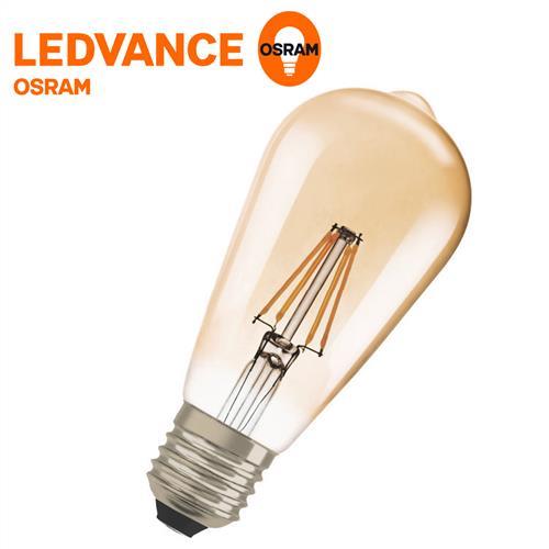 歐司朗 OSRAM-1906復古型紐倫堡吊掛式 4W LED艾迪燈絲燈泡(木瓜型-黃光2入)
