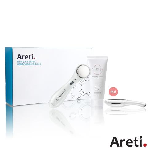 Areti熱感煥彩禮盒(煥彩美容儀+眼周音波熱感美容儀+角鯊烷水凝霜)