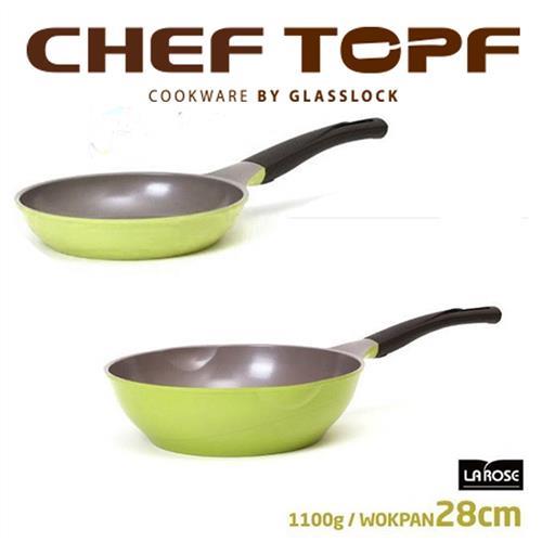 韓國Chef Topf玫瑰鍋不沾炒鍋28公分+平底鍋20公分