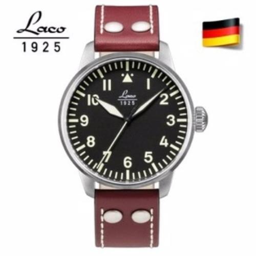 【LACO朗坤】861688 飛行員系列 德國手錶 男士自動機械錶 黑/42MM