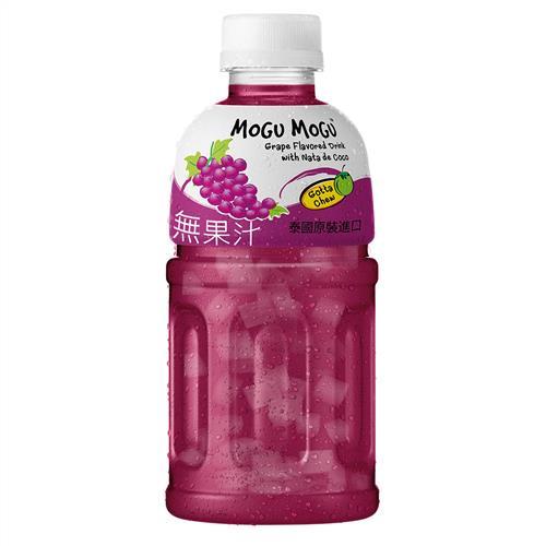 【Mogu Mogu】摩咕摩咕 椰果飲料-葡萄口味(320ml X24罐/組)