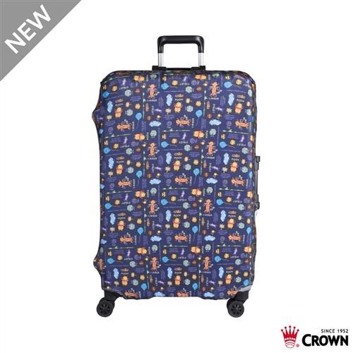 CROWN 皇冠 迪士尼防刮傷防盜行李箱保護套-花園維尼小熊(大) 25吋~29吋行李箱可用