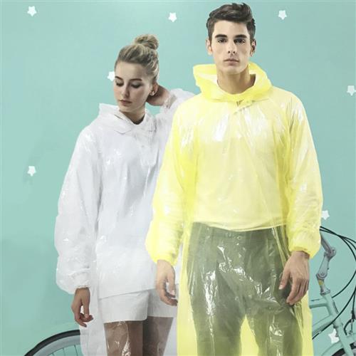 達新牌 金德恩ONE SIZE便利型透明雨衣(黃/透明隨機色)5件組