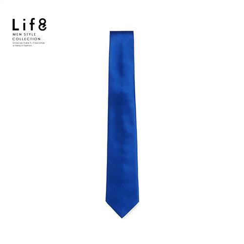 Life8-Formal 柔光直紋 領帶-05347-暗紅/鈷藍