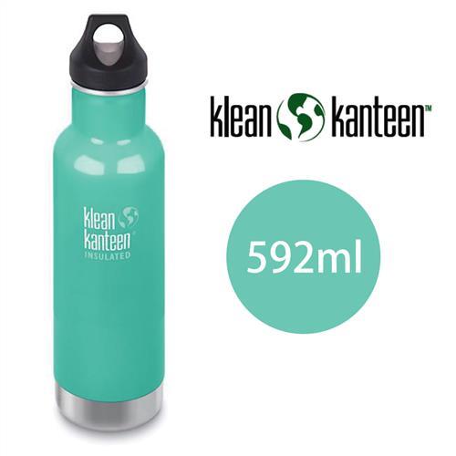 美國Klean Kanteen 窄口不鏽鋼保溫瓶-592ml-海波綠