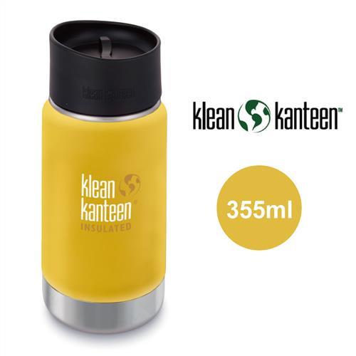 美國Klean Kanteen 寬口不鏽鋼保溫瓶 355ml 萊姆黃