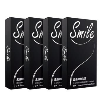 SMILE史邁爾 衛生套保險套–3in1(12入/盒*4)