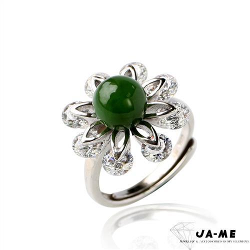 【JA-ME】天然翠綠碧玉轉運戒指