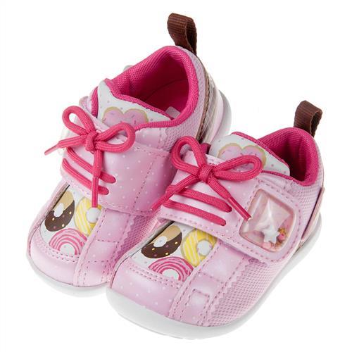 《布布童鞋》Moonstar日本歡樂甜品屋粉色寶寶機能學步鞋(13~14.5公分)I8K024G