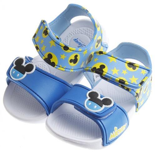 《布布童鞋》Disney迪士尼米奇藍色超輕量速乾涼鞋(16~19.5公分)MIS854B