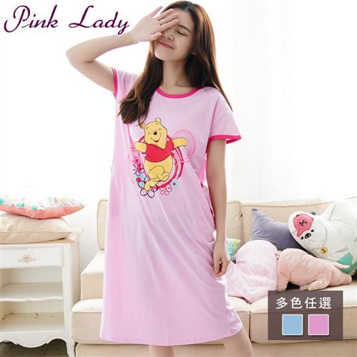 PINK LADY 迪士尼維尼熊居家短袖睡裙 (2色, 2107)