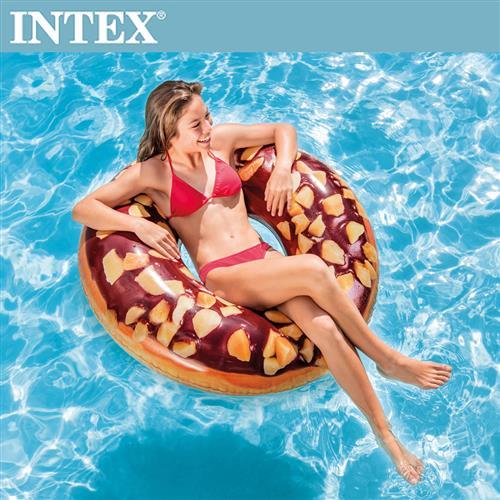 【INTEX】巧克力DONUT游泳圈114cm 適用9歲+(56262)