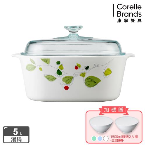 【美國康寧】Corningware 綠野微風5L方型康寧鍋