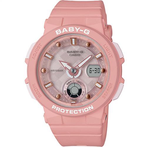 CASIO卡西歐BABY-G海洋風格運動腕錶BGA-250-4A 粉