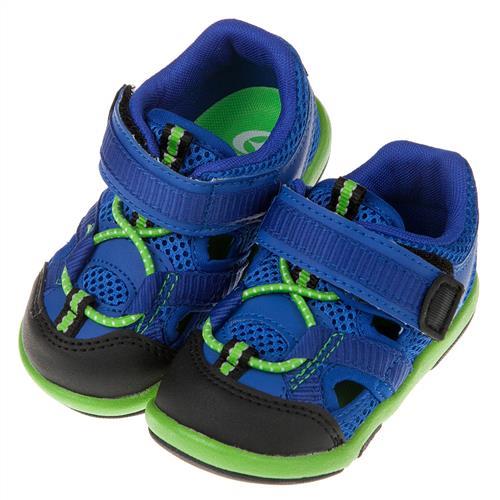 《布布童鞋》Moonstar日本藍色透氣寶寶機能護趾涼鞋(13~14.5公分)I8E825B