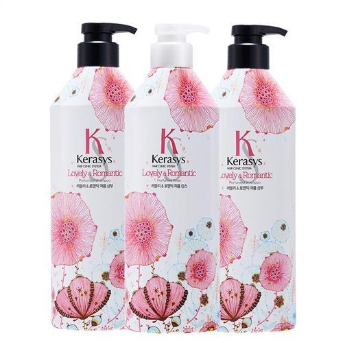【KERASYS可瑞絲】香氛洗髮精-浪漫粉紅(600ml)*2+香氛潤髮乳(600ml)*1