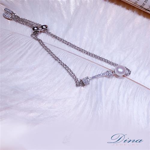 DINA JEWELRY蒂娜珠寶  珍珠天秤 925純銀CZ鑽手環 (HL63007)