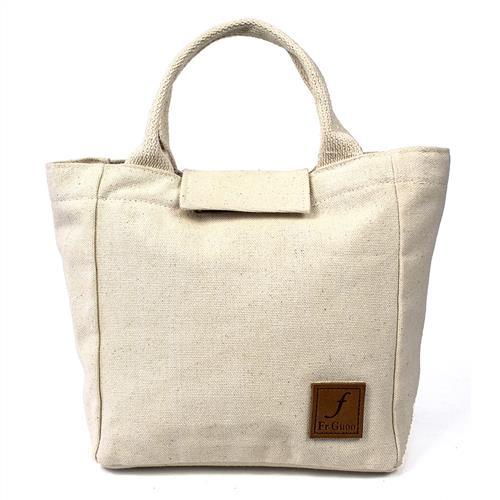 aaronation - FrGuoo系列手提帆布包 - CE-FRB575-米白