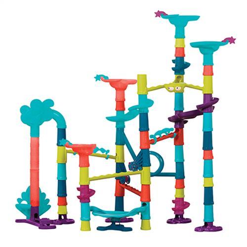 【美國B.Toys】星際交流道-軌道球積木62pcs